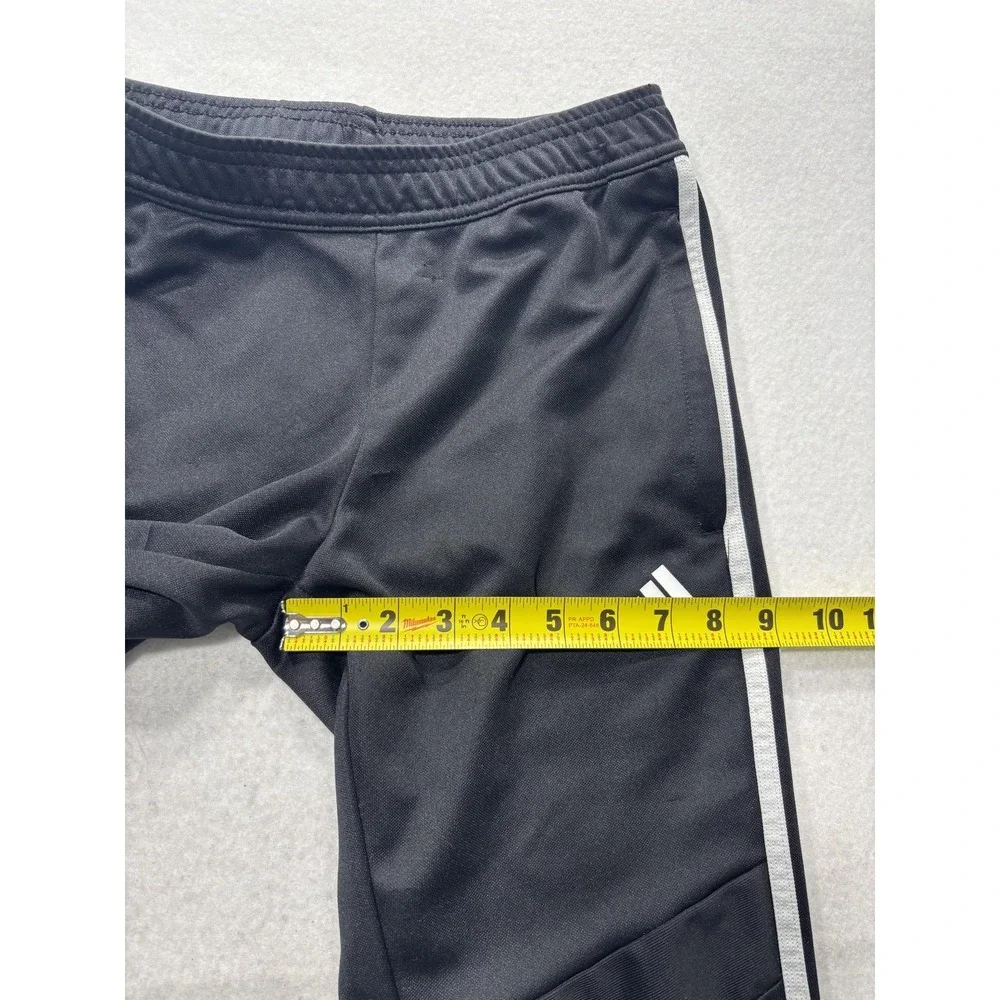 Adidas Track Pants Mens XS Black AEROREADY Elastic Waist Side Stripe Tapered